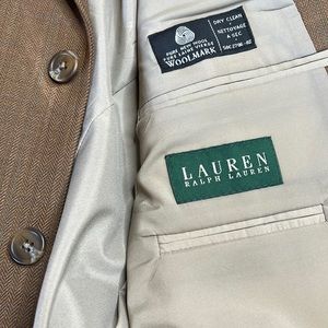 Mens blazer by Lauren Ralph Lauren. 46R. Tan/Light Brown